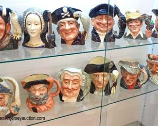  Collection of “Royal Daulton” England Toby Mugs including: 
The Falconer, Anne Boleyn, Long John Silver, Lobsterman, The Gardener, Henry VIII, Don Quixote, Falstaff, The Lawyer, George Washington, The Poacher and Neptune

Auction Estimate $30-$150 – Located Glassware 