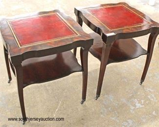  PAIR of Red Leather Top Mahogany 2 Tier Lamp Tables

Auction Estimate $100-$300 – Located Inside 