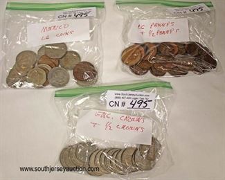  Selection of Coins including: Mexico, Large and Half Pennies, English Crowns and Half Crowns

Auction Estimate $5-$10 – Located Glassware 