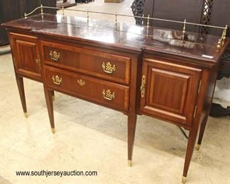 Mahogany Taper Leg 2 Door 2 Drawer Banded and Inlaid Buffet with Brass Gallery

Auction Estimate $200-$400 – Located Inside