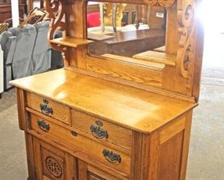 ANTIQUE Oak Carved Buffet with Mirror and Gallery Top

Auction Estimate $200-$400 – Located Inside