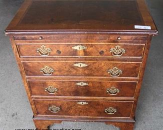  Burl Walnut Inlaid and Banded 4 Drawer Bachelor Chest with Pull Out Tray

Auction Estimate $200-$400 – Located Inside 