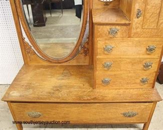  ANTIQUE Birdseye Maple 5 Drawer 1 Door Hotel Dresser with Oval Mirror

Auction Estimate $200-$400 – Located Inside 