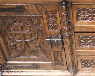  ANTIQUE Oak Highly Carved Renaissance Revival  2 Door 3 Drawer Panel Side Buffet

Auction Estimate $300-$600 – Located Inside 