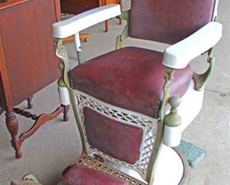  ANTIQUE Porcelain Barber Shop Chair by

Auction Estimate $200-$600 – Located Dock 