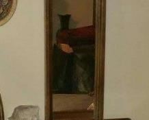 VINTAGE BRANDT STAND & SKINNY WALL MIRROR   $100