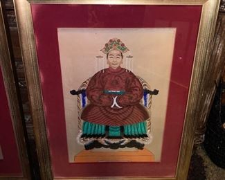 ANTIQUE LARGE CHINESE EMPRESS PORTRAIT PAINTING  (2FT BY 17) $200