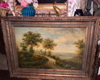 HUGE FOSTER OLD OIL PAINTING  $175  VERY OLD