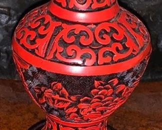 SMALL CINNABAR VASE  $20
