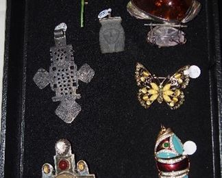 Signed Mexican Sterling and Costume Jewelry