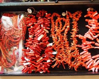 Coral Necklaces...some real some dyed