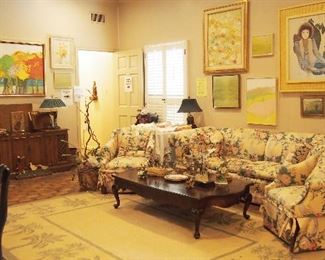 Fabulous Garden Room full of Mid. C. Art, Cookbooks, Frames, Records and more