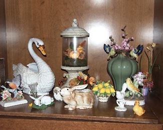 Note large Italian Swan and bunnies