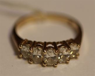 14 kt. yellow gold diamond ring.