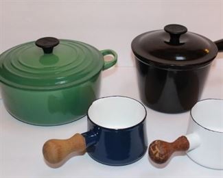 LeCruset and Dansk cookware.  