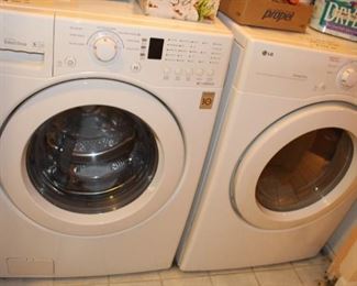 LG Front load washer and electric dryer.  