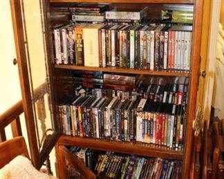 This cabinet is full (double rows) of DVDs.  