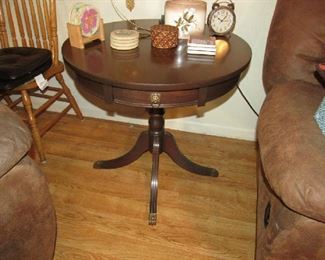 Antique side table with small drawer
