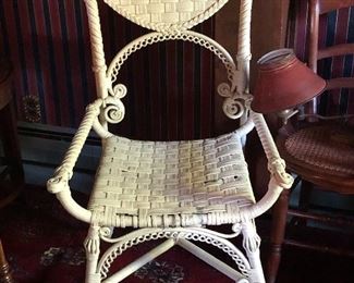 Vintage white wicker chair