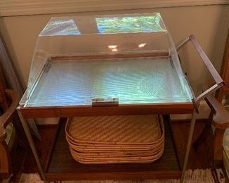 Vintage hot plate serving cart