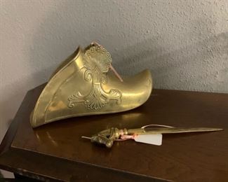 brass letter opener and container