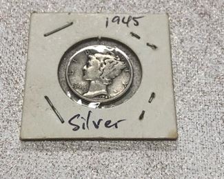 1945 Silver Mercury Dime