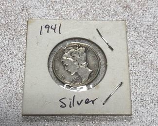 1941 Silver Mercury Dime