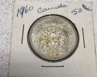 1960 Canadian silver 50 cent piece