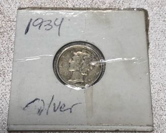 1934 Silver Mercury Dime