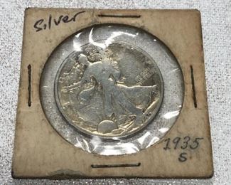 1935-s Silver Walking Liberty half dollar