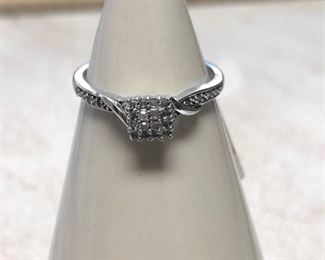 10k white gold and genuine diamond ring by Keepsake