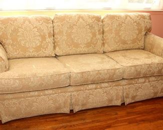 Beautiful Damask Sofa - Heavy quality fabric. Butter yellow color, excellent condition. Smoke and pet free environment. Ordered from Hildreth's 
