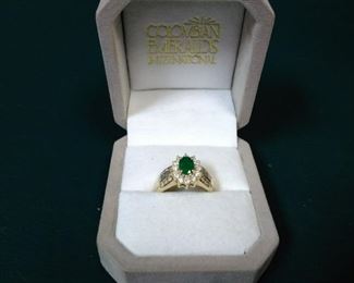 jewelry 14k gold diamond ring emerald