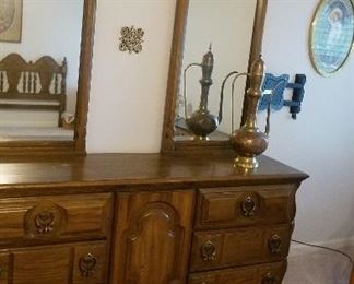 DOUBLE MIRROR DRESSER GOES WITH QUEEN HEADBOARD