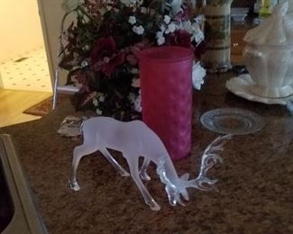 DEER AND CERAMIC BOWL