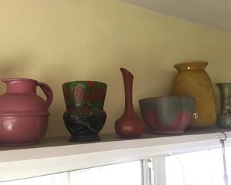 Lots of vintage art pottery.