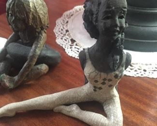 Signed clay figurines