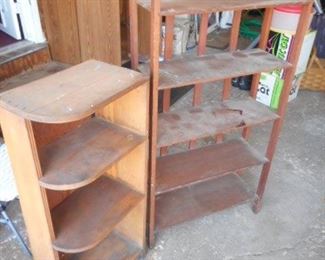 vintage wooden shelves