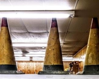 OLD RUBBER TRAFFIC CONES