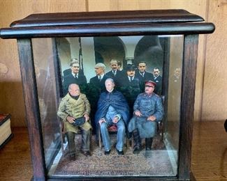Diorama of Churchill, Roosevelt & Stalin at Yalta