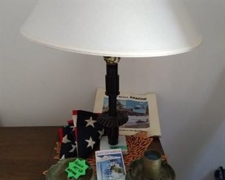 Apache Helicopter Parts Lamp!!! Two pieces of Vietnam TRENCH ART. 