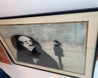 Large vintage painting, framed.
