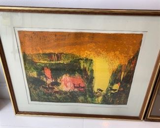 Signed laboudang lithograph