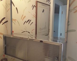 Vintage Bathroom Mirror and Vintage Medicine Cabinet with plastic cover