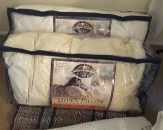 Down Pillows in original plastic bags.