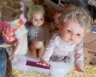 vintage , antique and bisque Dolls