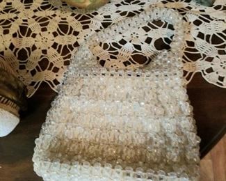 Vintage Made in Italy beaded crystal hand bag