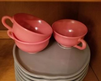 Vintage fired on glass desert sets