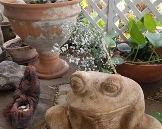 outdoor plants and statuary