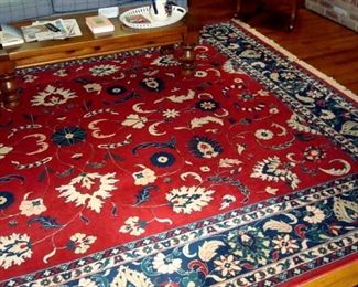 Vintage oriental rug and coffee table.
